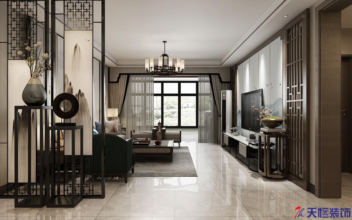 洛陽裝修案例藍泊灣-新中式